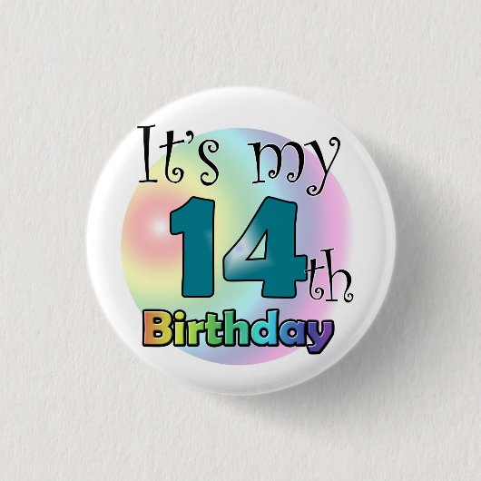Het is mijn 14e verjaardag ronde button 3,2 cm (Voorkant)