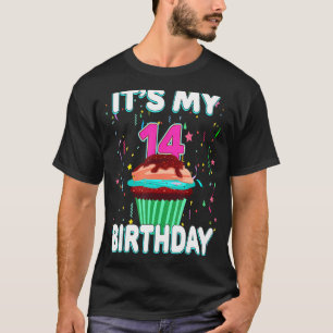 Het is mijn 14e verjaardag zoete cupcake 14 jaar o t-shirt