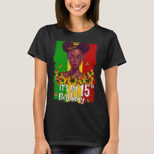 Het is mijn 15e verjaardag 15 jaar oude zwarte Mel T-shirt