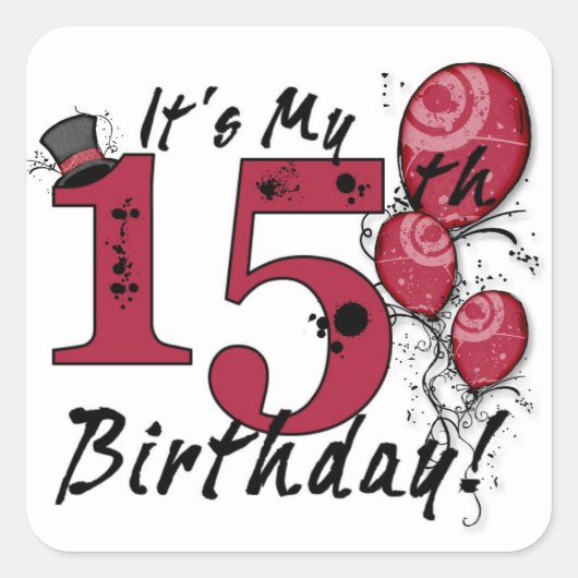 Het is mijn 15e verjaardag ballonvaarding stickers (Voorkant)