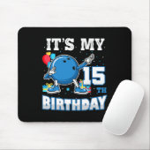 Het is mijn 15e verjaardag Dabbing Bowling 15 jaar Muismat (Met muis)