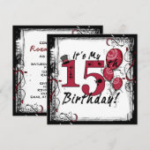 Het is mijn 15e verjaardag feestelijke uitnodiging (Voorkant / Achterkant)