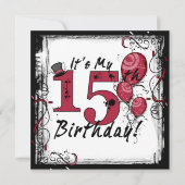 Het is mijn 15e verjaardag feestelijke uitnodiging (Voorkant)