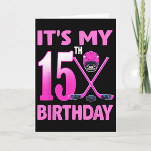 Het is mijn 15e verjaardag Meisje IJshockey 15 jaa Kaart