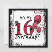 Het is mijn 16e verjaardag grunge uitnodigingen (Voorkant)