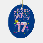 Het is mijn 17e verjaardag meisje Doughnut 17 Keramisch Ornament (Rechts)