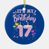 Het is mijn 17e verjaardag meisje Doughnut 17 Keramisch Ornament (Voorkant)