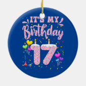 Het is mijn 17e verjaardag meisje Doughnut 17 Keramisch Ornament (Achterkant)