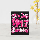 Het is mijn 17e verjaardag meisje pop 17 jaar oude kaart (Gele Bloem)