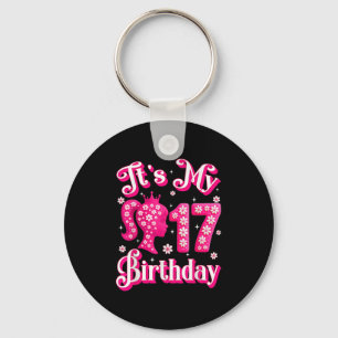 Het is mijn 17e verjaardag meisje pop 17 jaar oude sleutelhanger