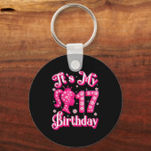 Het is mijn 17e verjaardag meisje pop 17 jaar oude sleutelhanger (Voorkant)