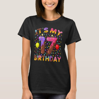Het is mijn 17e verjaardag Meisjes Jongen 17 jaar T-shirt