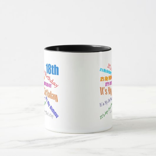Het is mijn 18e verjaardag cadeautjes mok (Midden)