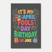 Het is mijn 1 april-verjaardag en dat is geen grap post-it® notes (Voorkant)