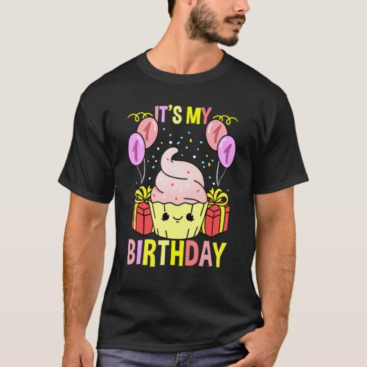 Het is mijn 1e verjaardag Cupcake T-shirt (Voorkant)