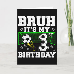 Het is mijn 1e verjaardag jongen voetbal 1 jaar ou kaart