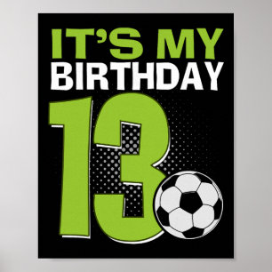Het is mijn 1e verjaardag jongen voetbal 1 jaar ou poster