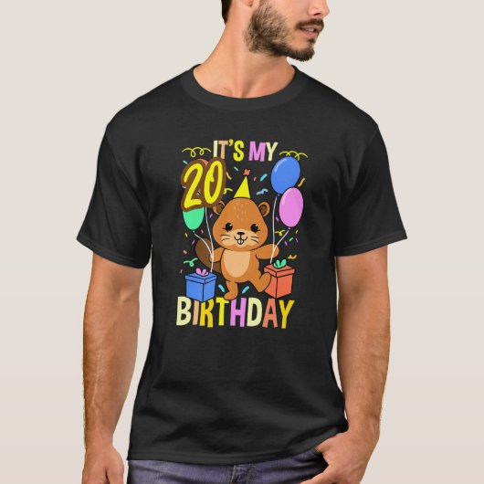 Het is mijn 20e verjaardag Beaver T-shirt (Voorkant)