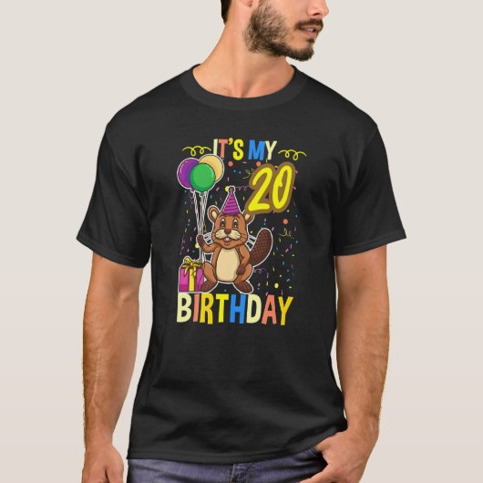 Het is mijn 20e verjaardag Beaver T-shirt (Voorkant)
