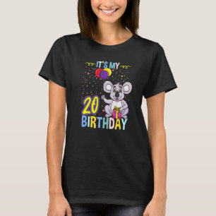 Het is mijn 20e verjaardag koala dier t-shirt