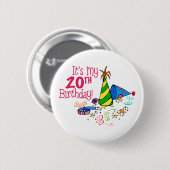 Het is mijn 20e verjaardag (Petten van de Partij) Ronde Button 5,7 Cm (Voorkant /achterkant)