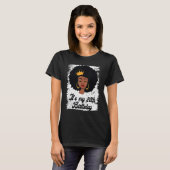 Het is mijn 20e verjaardag zwarte Afro koningin Bi T-shirt (Voorkant volledig)