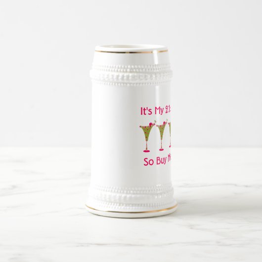 Het is mijn 21ste verjaardag bierpul (Center)