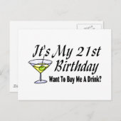 Het is mijn 21ste verjaardag briefkaart (Voorkant / Achterkant)