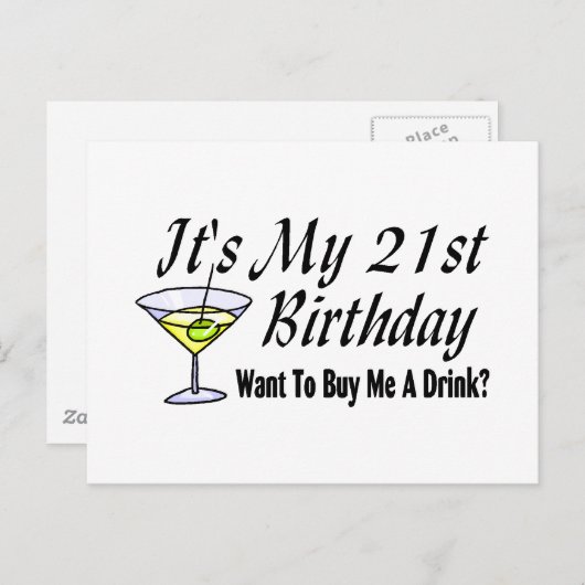 Het is mijn 21ste verjaardag briefkaart (Voorkant / Achterkant)