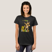 Het is mijn 21ste verjaardag Dabbing German Shephe T-shirt (Voorkant volledig)