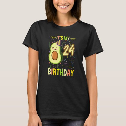 Het is mijn 24e verjaardag Avocado T-shirt (Voorkant)