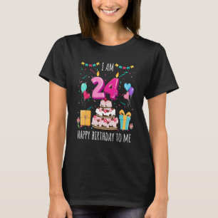 Het is mijn 24e verjaardag taart kaars 24 jaar oud t-shirt