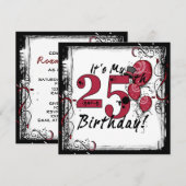 Het is mijn 25e verjaardag feestelijke uitnodiging (Voorkant / Achterkant)