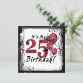 Het is mijn 25e verjaardag feestelijke uitnodiging (Staand voorkant)