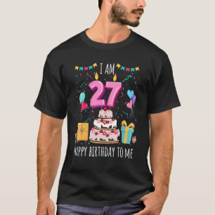Het is mijn 27e verjaardag taart kaars 27 jaar oud t-shirt