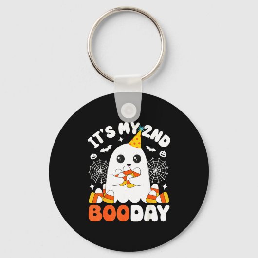 Het is mijn 2de Boo-dag, Grappige Halloween Geest Sleutelhanger (Voorkant)