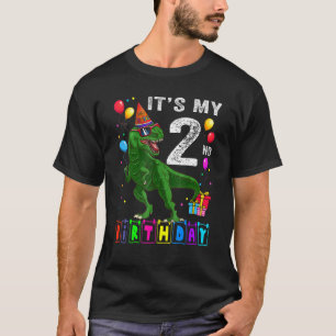 Het is mijn 2e verjaardag 2 jaar dinosaurus Rex Bd T-shirt