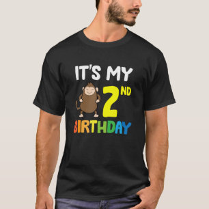 Het is mijn 2e verjaardag-aap t-shirt