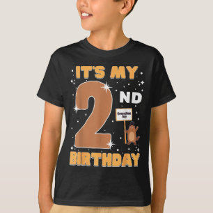 Het is mijn 2e verjaardag Groundhog Day 2 jaar oud T-shirt