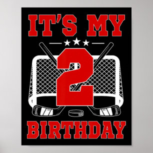 Het is mijn 2e verjaardag meisje ijshockey thema 2 poster