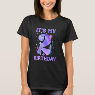 Het is mijn 2e verjaardag Meisje Oceaan 2 jaar oud T-shirt