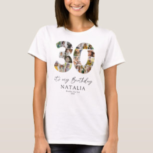 Het is mijn 30e verjaardag Persoonlijke Fotocollag T-shirt