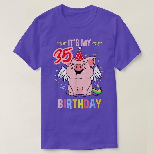 Het is mijn 35e geboortedag-varken t-shirt (Design voorkant)