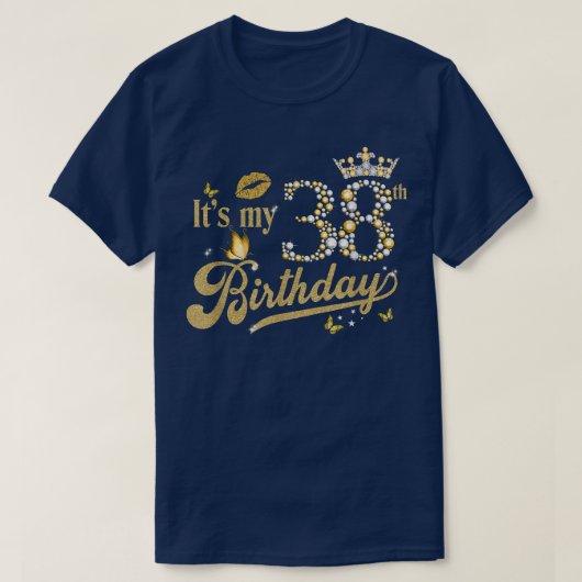 Het is mijn 38e verjaardag Diamond Crown 38 jaar o T-shirt (Design voorkant)