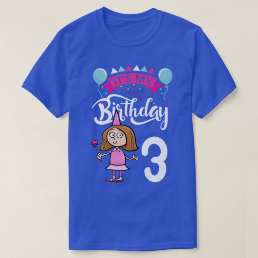 Het is mijn 3-jarige dag. t-shirt (Design voorkant)