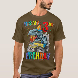 Het is mijn 3e geboortedag-monster Truck Dinosaur  T-shirt