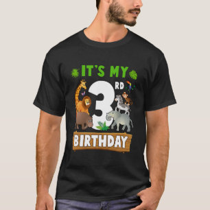 Het is mijn 3e verjaardag dierentuin Oerwoud Safar T-shirt