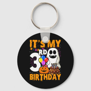 Het is mijn 3e verjaardag Ghost Pumpkin Halloween Sleutelhanger