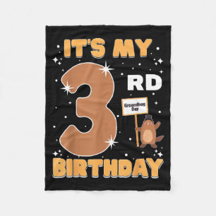 Het is mijn 3e verjaardag Groundhog Day 3 jaar oud Fleece Deken