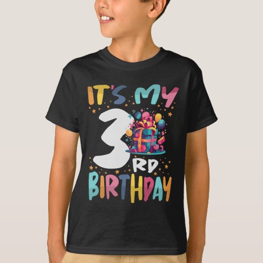 Het is mijn 3e verjaardag Happy Kids Verjaardag T-shirt (Voorkant)
